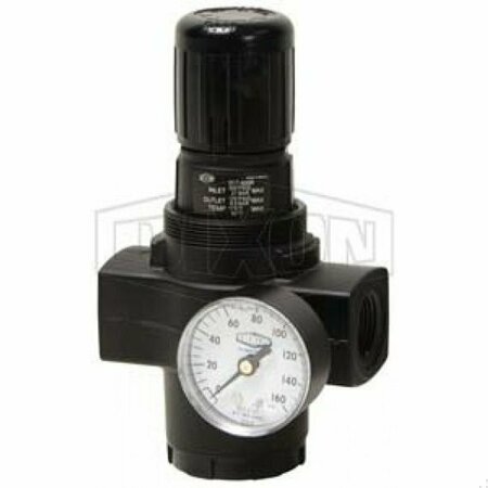 DIXON Norgren by  High Flow Jumbo Relieving Regulator with GC230 Gauge, 400 SCFM Flow Rate, 5 to 125 psi P R17-A00RG